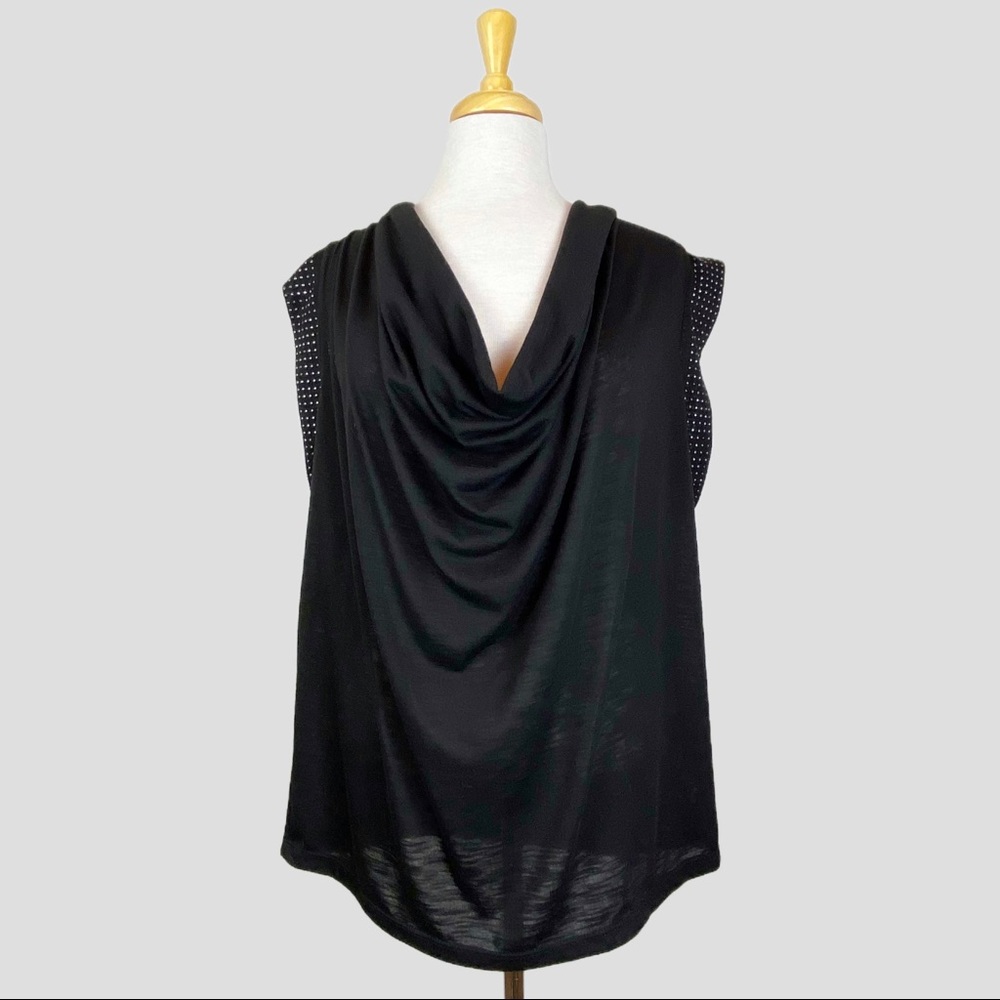 Frederick’s Of Hollywood Black Draped Embellished Sleeve Top, 1X